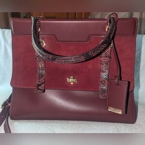 IACUCCI leather suede with snake details satchel bag.